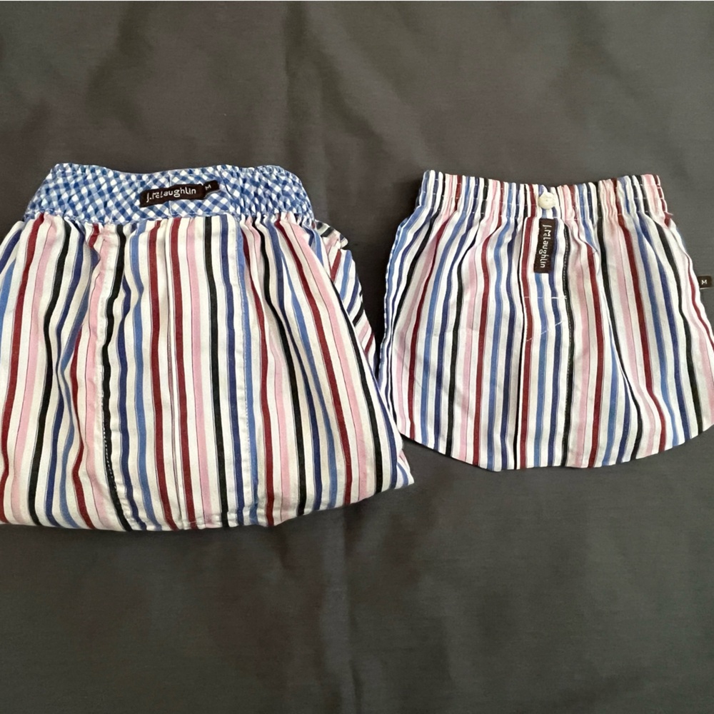 J. McLaughlin boxer shorts & bag